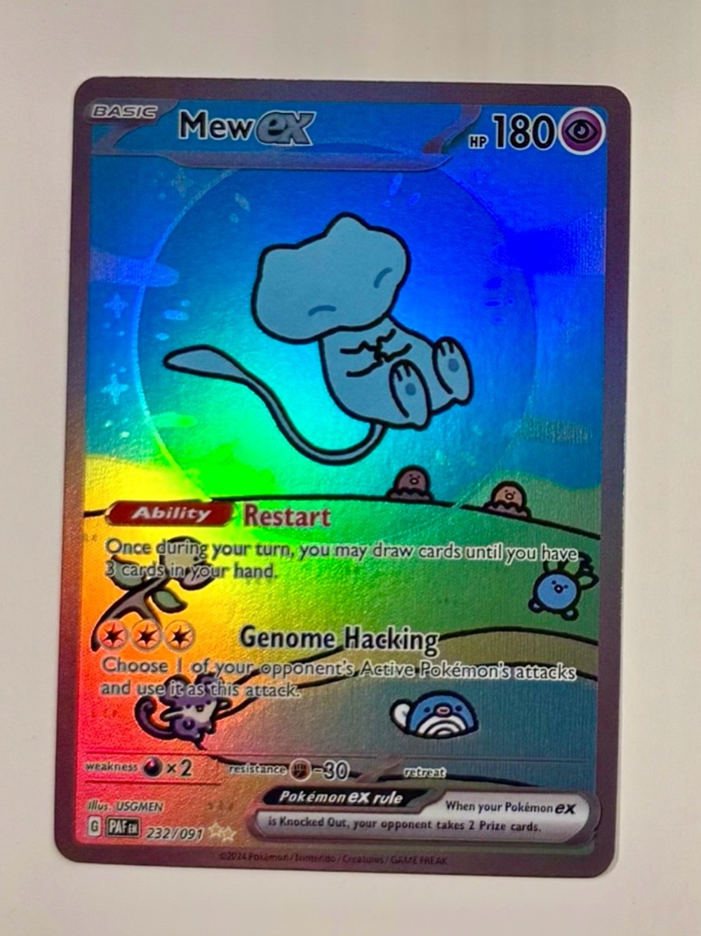 Pokémon Custom DIY Fan Art Card Bubble Mew ex 232/091 Holo, For Display Only
